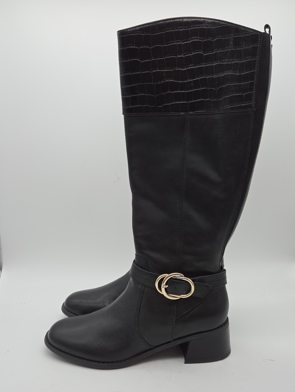 NWT Marc Fisher Hailin Leather Boots Black Size 8.5